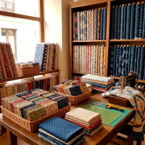 Catálogo de telas de patchwork americanas, japonesas y pre cortados de algodón 100%.