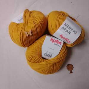 Lana Katia Merino Aran - Ovillo de 100g numero 41 mostaza