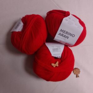 Lana Katia Merino Aran - Lana Virgen y Acrílico (100g) numero 4 color rojo
