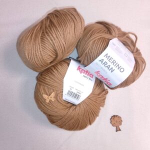Lana Katia Merino Aran - 100g de Suavidad y Resistencia color 35 camel oscuro