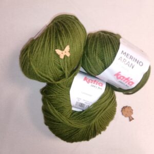 Lana Katia Merino Aran - 100g - Varios Colores color 70 verde