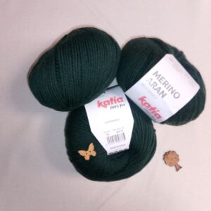 Lana Katia Merino Aran - 100g - Varios Colores color 66 verde pino