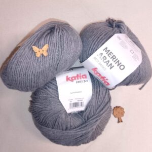 Lana Katia Merino Aran - 100g - Varios Colores color 69 gris oscuro