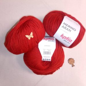 Lana Katia Merino Aran - 100g - Varios Colores color 21 rojo cobre