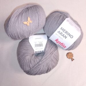 Lana Katia Merino Aran - 100g - Varios Colores color 12 gris perla
