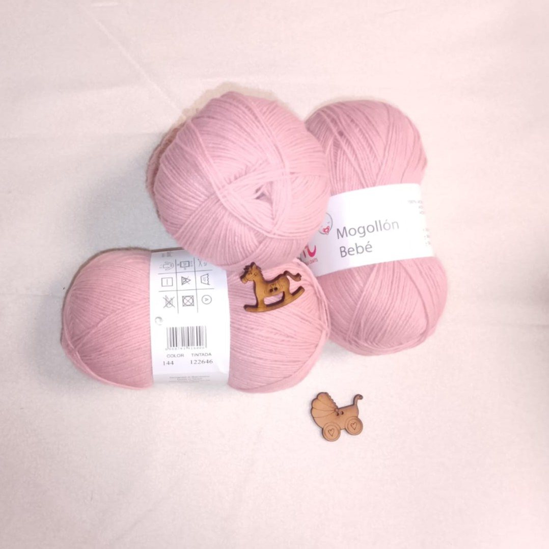 Lana Mogollón Bebé - Color 144 rosa empolvado (50g)