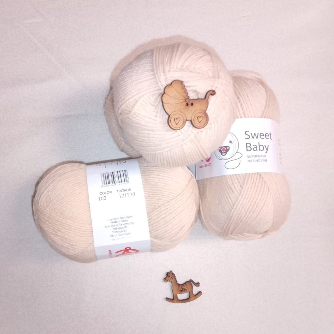 Lana Rosas Crafts Sweet Baby - Color 102 crema