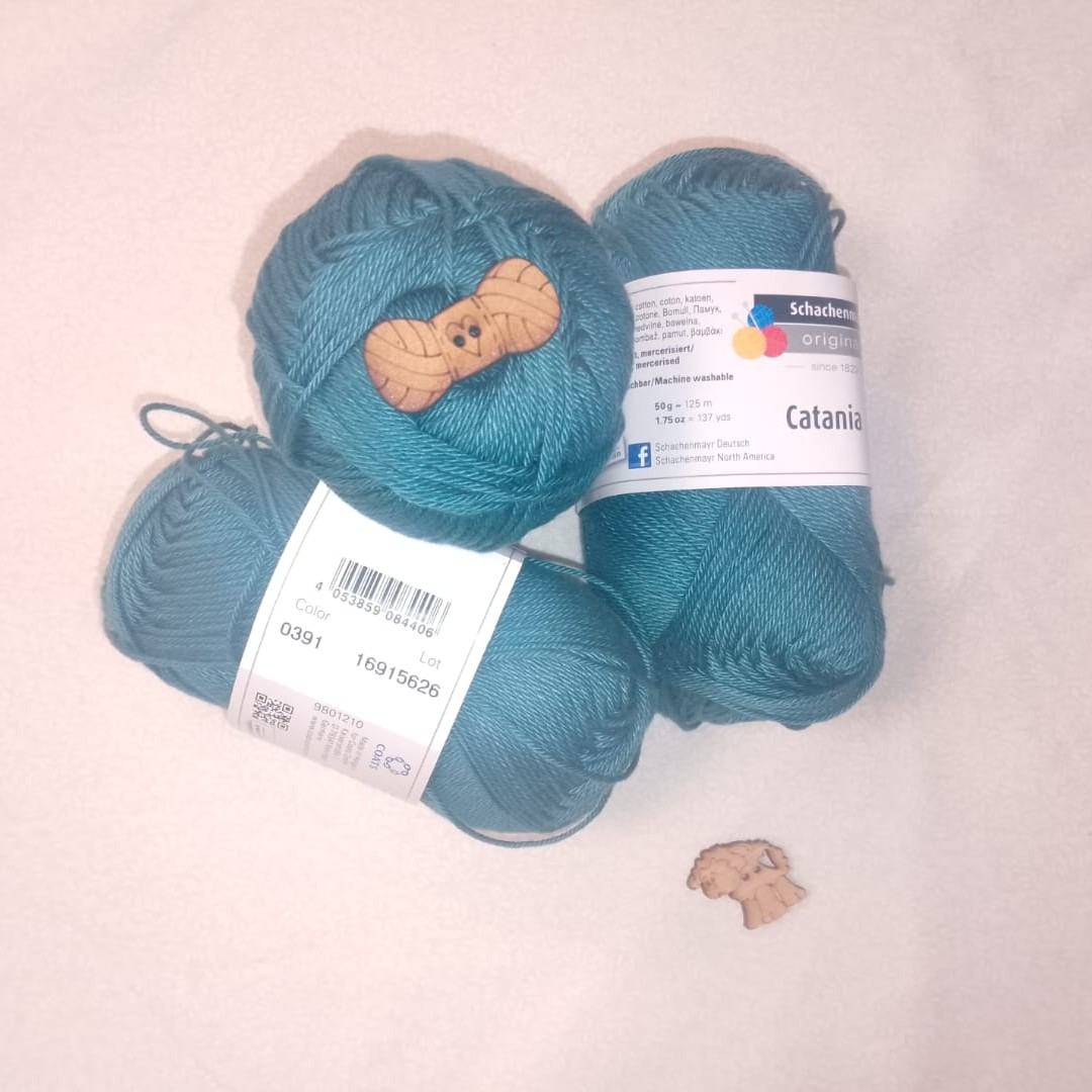 Algodón Catania de Schachenmayr (50g) - 100% Algodón Mercerizado color 0391 azul petroleo