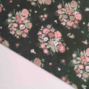 Tela de Algodón Estampado Floral Vintage Verde Oliva Ancho 140cm