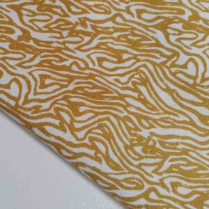 Tela de Algodón 100% Estampado Orgánico - Color Mostaza Ancho 140cm