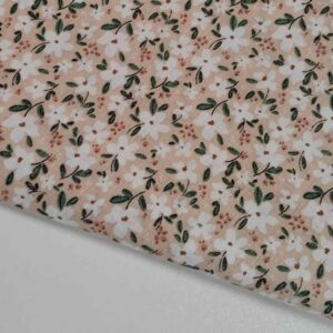 Tela de Algodón 100% Estampado Floral "Petite Fleur" Fondo Maquillaje Ancho 140cm