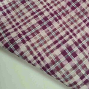 Tela de Algodón 100% Estampado Cuadros Clásicos - Tonos Granate y Rosa Ancho 140cm