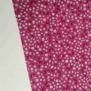 Tela de Algodón Estampada - Flores Mini sobre Fondo granate Ancho 140cm