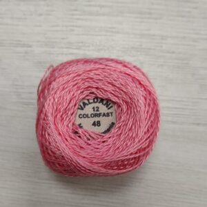 Hilo Valdani Perlé Tamaño 12 - Color 48 (Rosa)