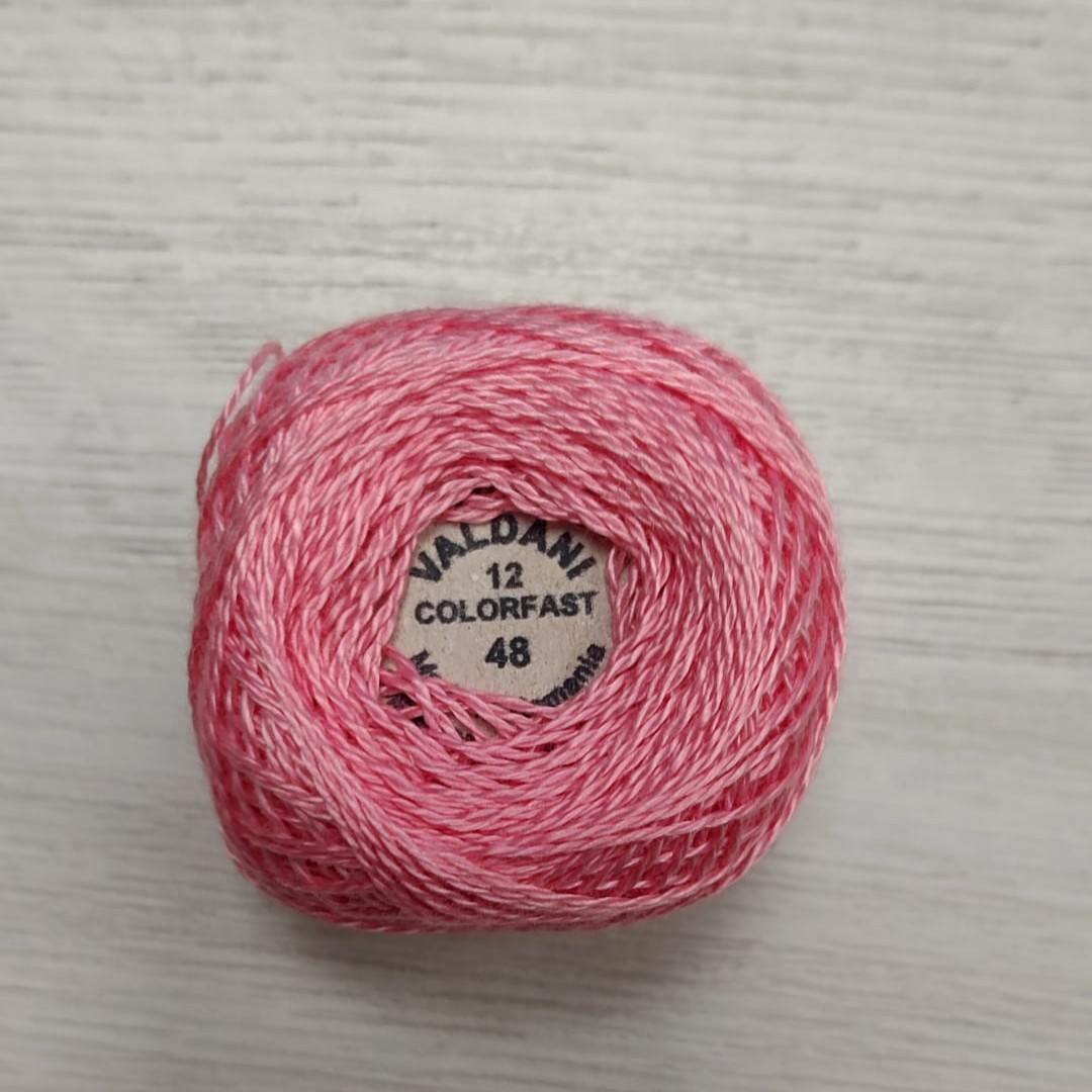 Hilo Valdani Perlé Tamaño 12 - Color 48 (Rosa)