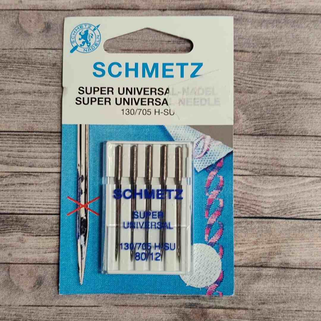 Agujas Schmetz Super Universal (130/705 H-SU) - Sistema Antiadherente - Tamaño 80/12