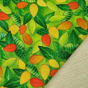Tela de Algodón Americano Estampado Hojas Vitality Ancho 110cm
