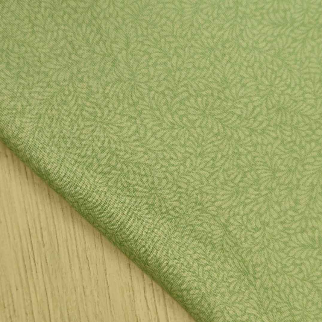 Tela de Algodón Americano | Estampado Hojas Verde Musgo Ancho 110cm