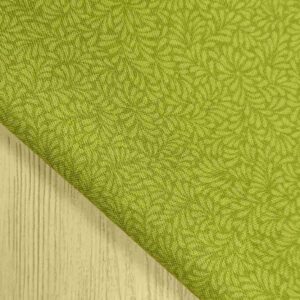 Tela de Algodón Americano - Estampado Hojas Tonal Verde Lima Ancho 110cm