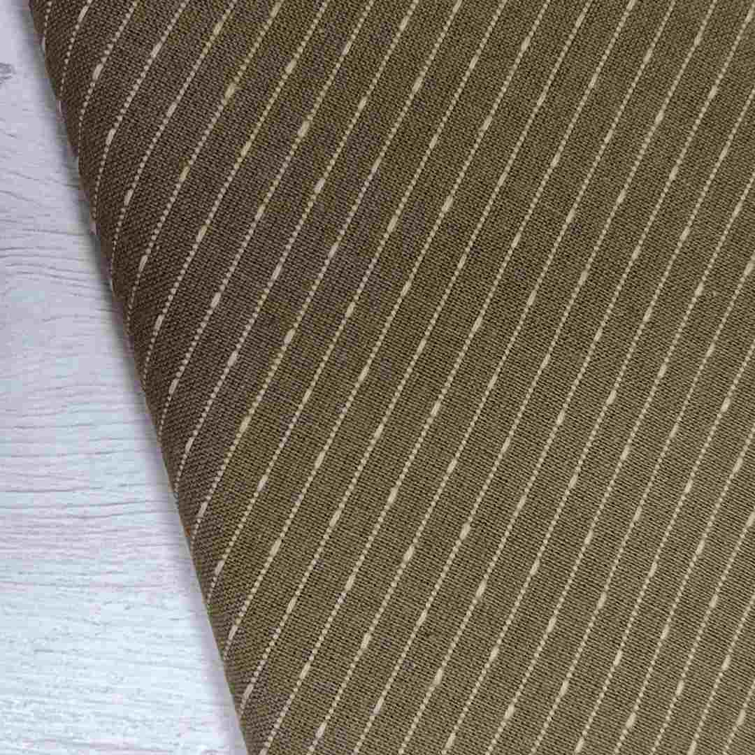 Tela Japonesa de Algodón - Rayas Sashiko Marrón Tierra Ancho 110cm