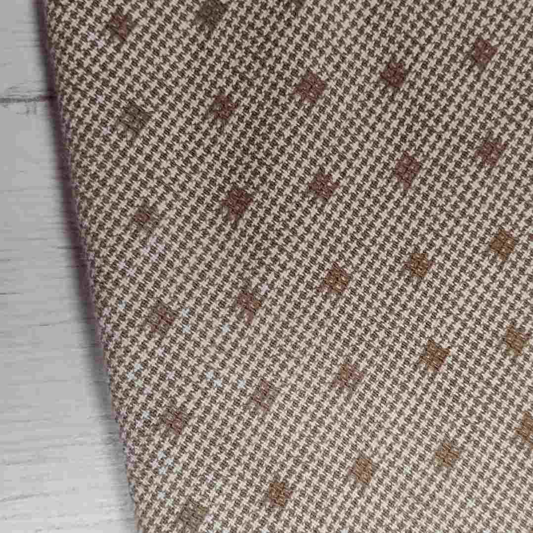 Tela Japonesa de Algodón con Textura - Cuadros Camel Ancho 110cm