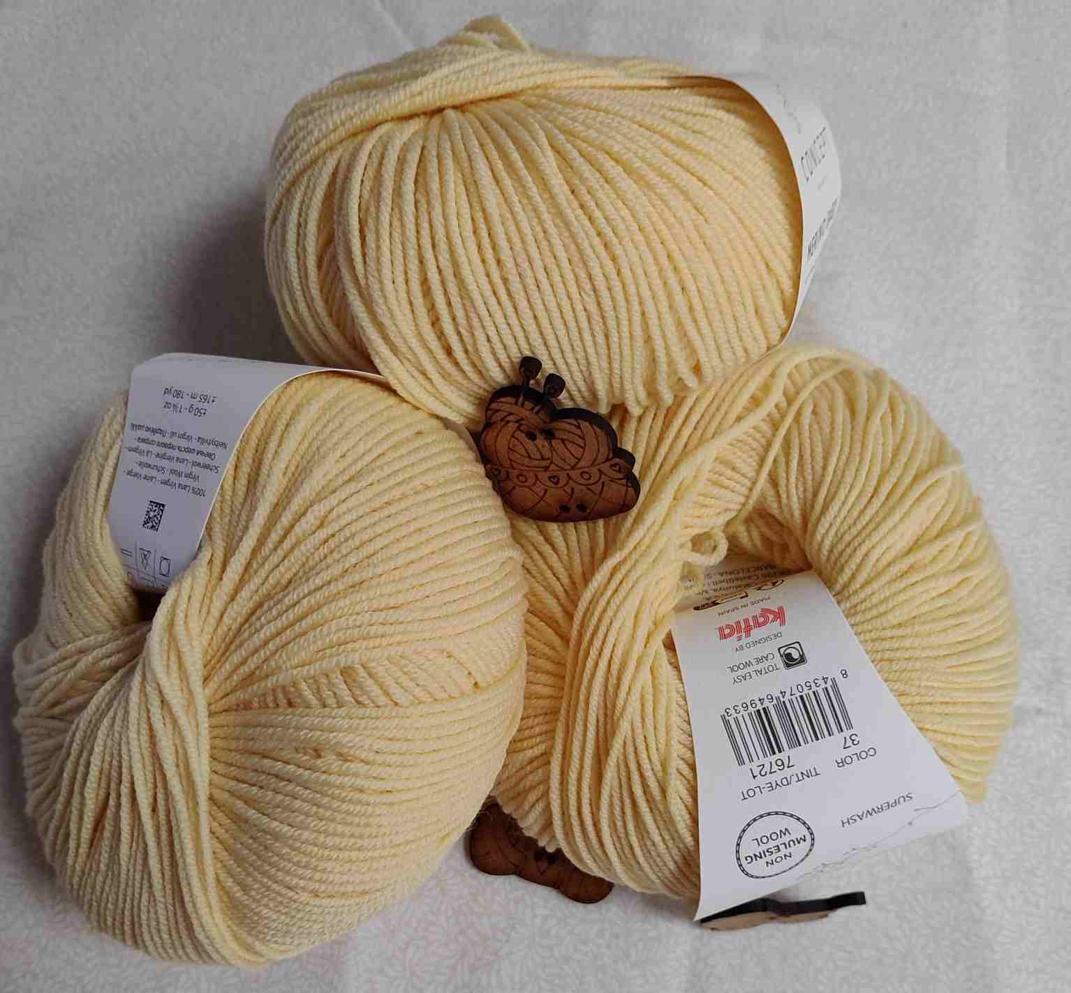 Lana Katia Merino Baby - Concept by Katia (50g) Color 37 amarillo claro
