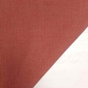 Tela de Algodón Estilo Country - Micro Cuadros Granate y Crema