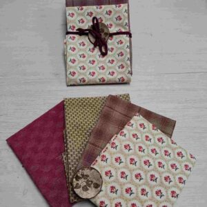 Pack de Telas Precortadas - Colección Floral Vintage (4 unidades) medidas 50*55