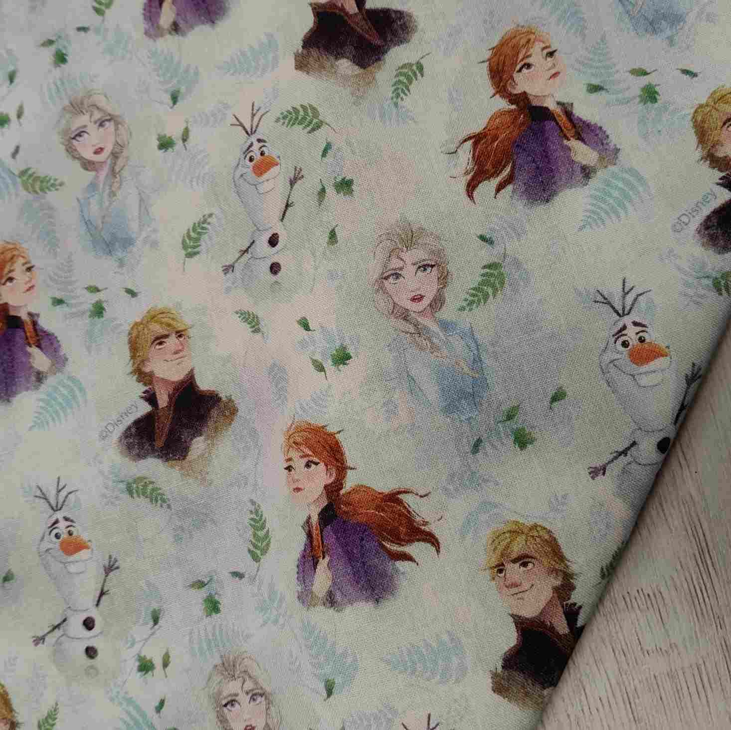 Tela de Algodón Disney Frozen 2 - Diseño Acuarela Personajes