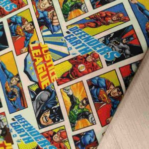 Tela de Algodón 100% - Colección "Justice League: Defenders of Earth"