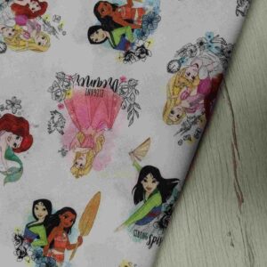 Tela de Algodón Princesas Disney - Colección Strong Spirit & Dreamer