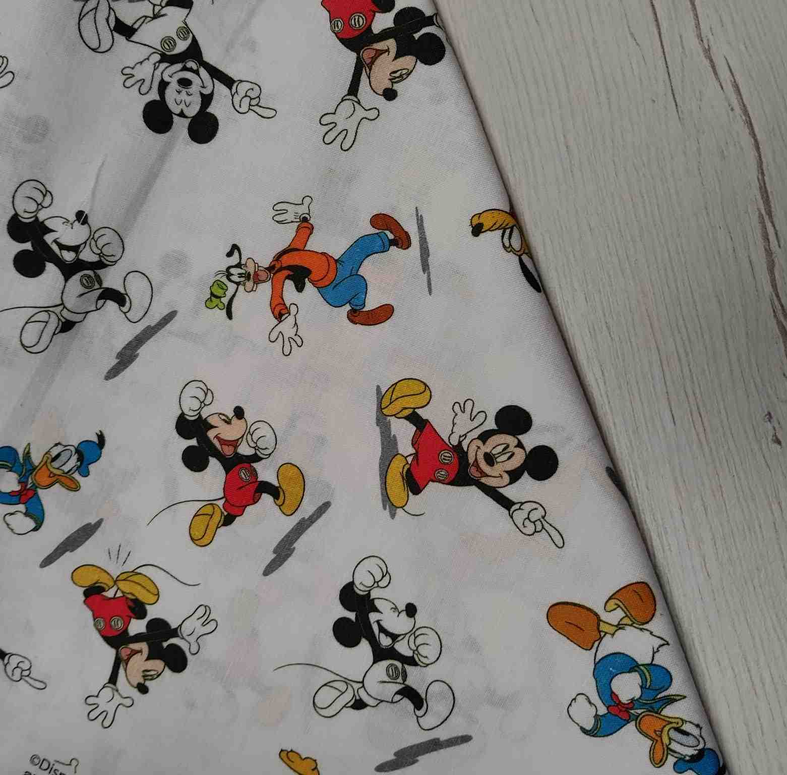 Tela de Algodón Disney - Mickey, Donald y Goofy (Fondo Blanco)