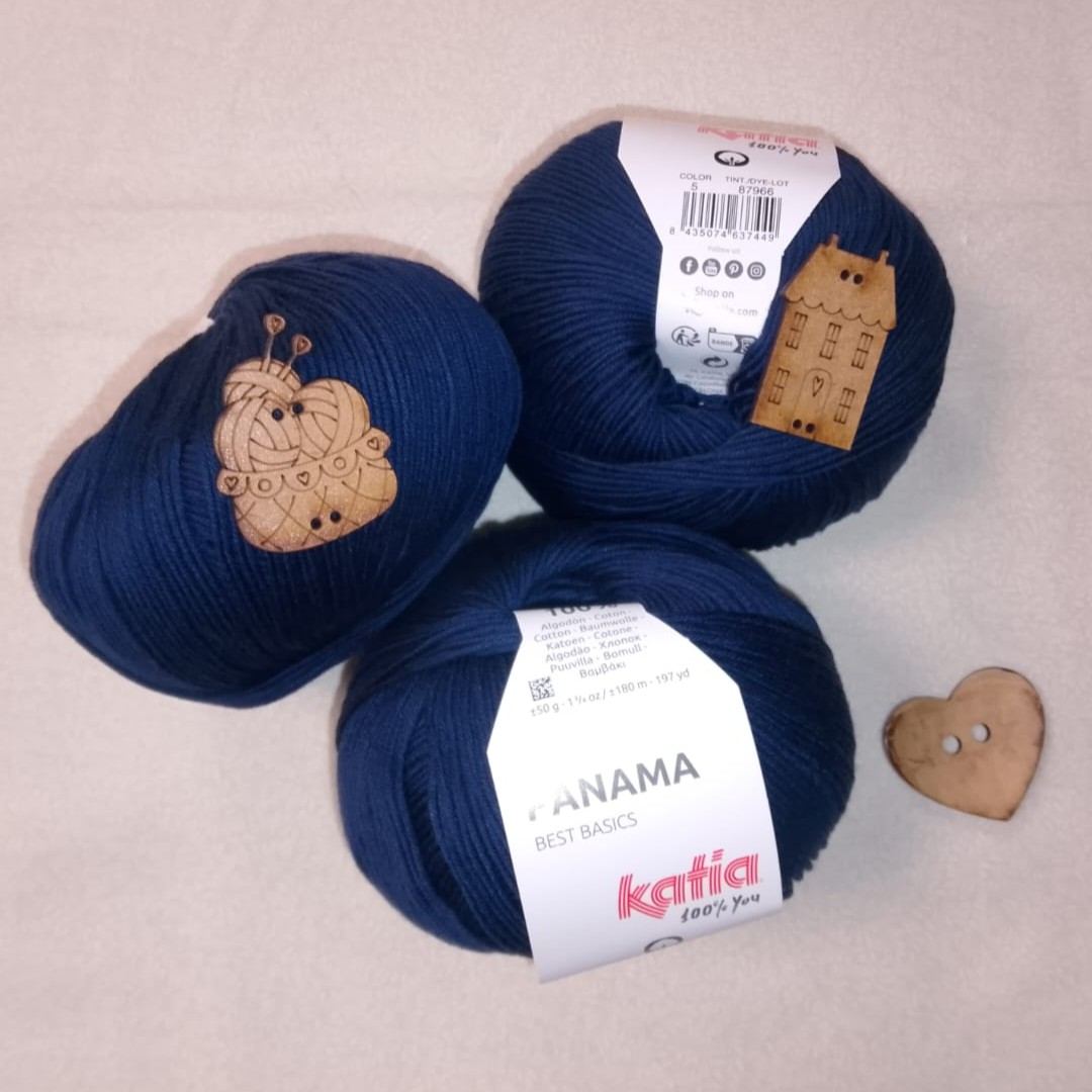 Hilo Katia Panamá - 100% Algodón Mate (50g) Color 5 Azul Marino