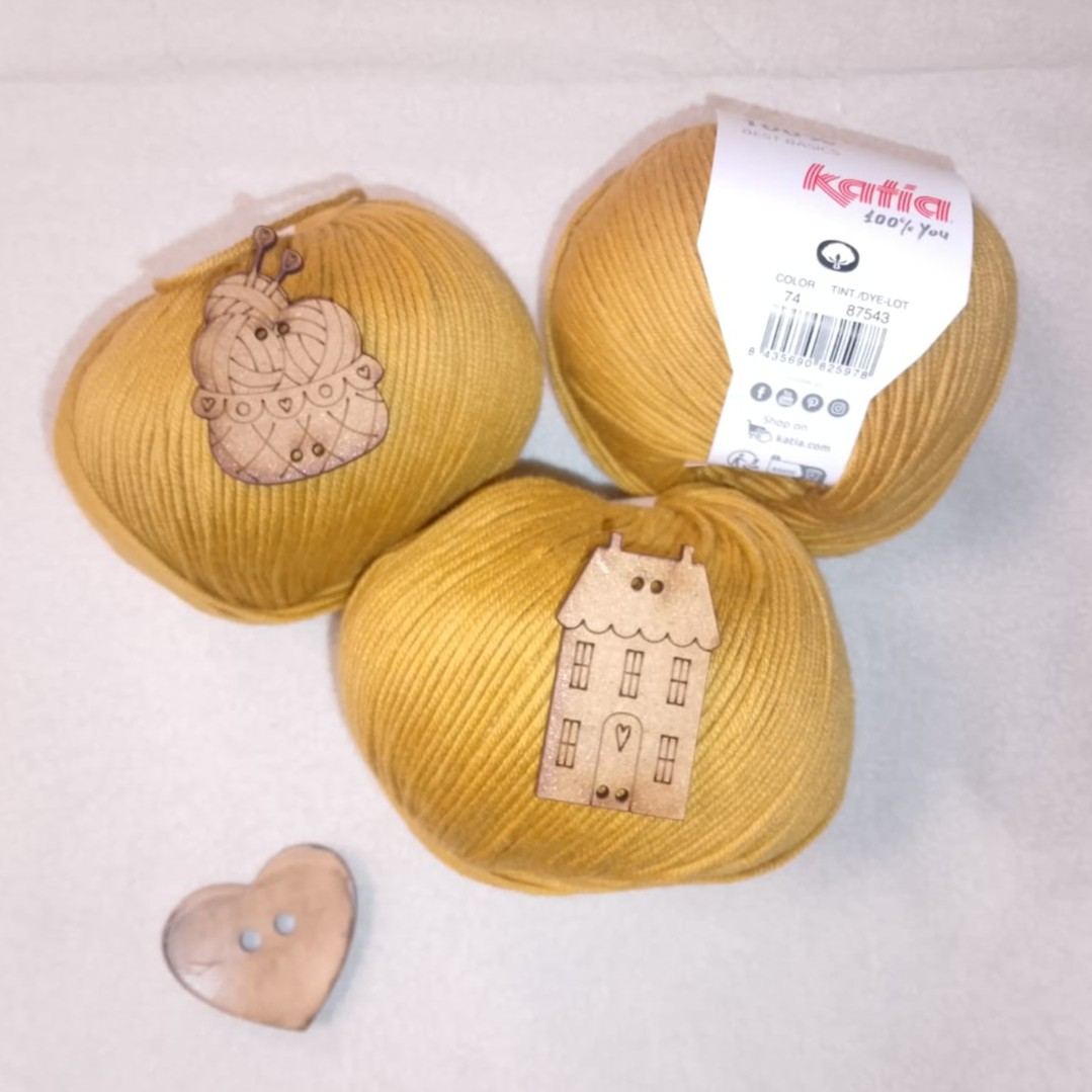 Hilo Katia Panamá - 100% Algodón Mate (50g) Color 74 mostaza