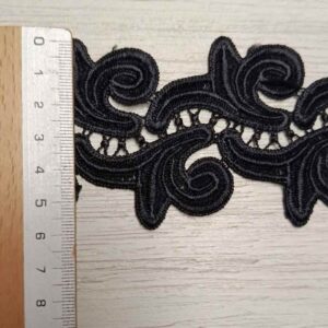 Puntilla de Guipur Barroca Negra - Ancho 6.5 cm