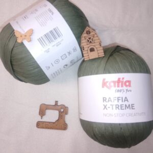 Katia Raffia X-Treme - Cinta de Rafia Natural para Complementos Nº104 Verde Musgo