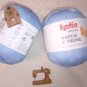 Katia Raffia X-Treme - Cinta de Rafia Natural para Complementos Nº112 Azul
