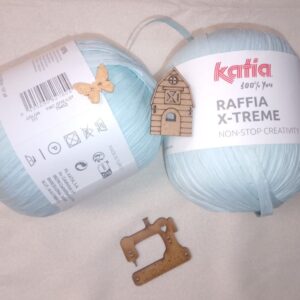 Katia Raffia X-Treme - Cinta de Rafia Natural para Complementos Nº111 Azul claro