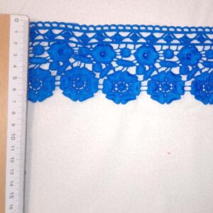 Puntilla de Guipur Floral 6,5 cm - Color Azul Eléctrico