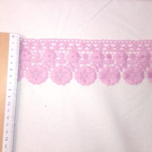 Puntilla de Guipur Floral 7 cm - Color Rosa
