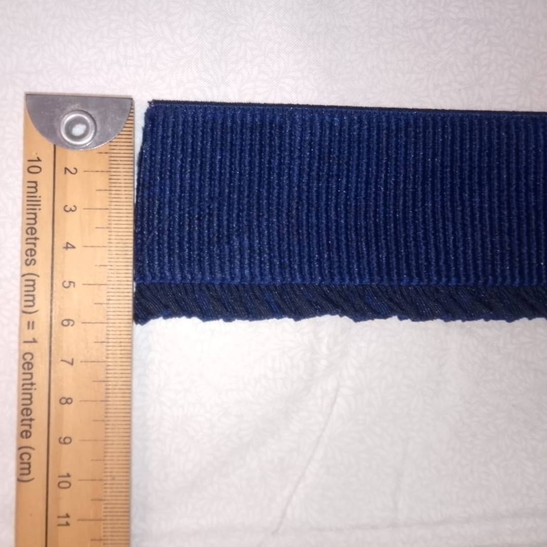 Goma Elástica Decorativa con Remate Trenzado 40 mm – Azul Marino