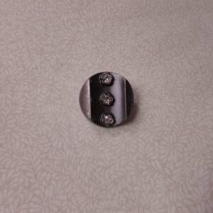 Botón de Fantasía Gris Antracita con Brillantes Strass 28