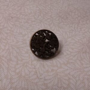 Botón Metálico Calado Bronce Envejecido Flores 28