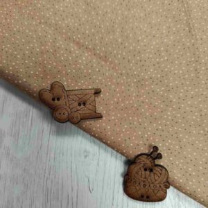 Tela americana de Algodón Beige con Microtopitos (Ancho 1,10m)