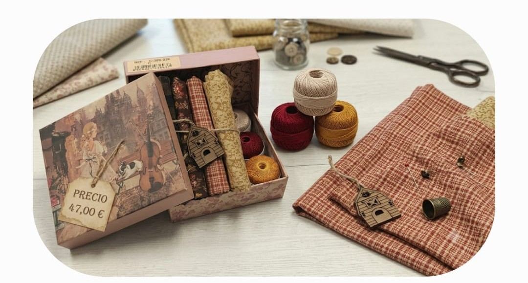 Caja Regalo de Telas Japonesas y Hilos de Algodón – Pack Premium de Costura y Patchwork