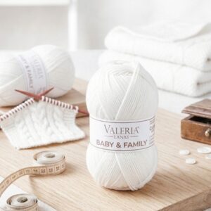 Lana Valeria Lanas Baby & Family – Color Blanco (Color 000 - 50 g)