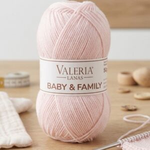 Lana Valeria Lanas Baby & Family – Color Rosa Bebé (Color 002 - 50 g)  Descripción corta