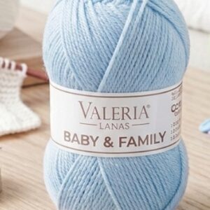 Lana Valeria Lanas Baby & Family – Color Azul Claro (Color 020 - 50 g)