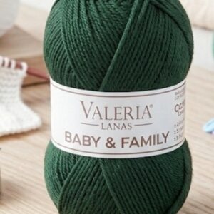 Lana Valeria Lanas Baby & Family – Color Verde Botella (Color 130 - 50 g)