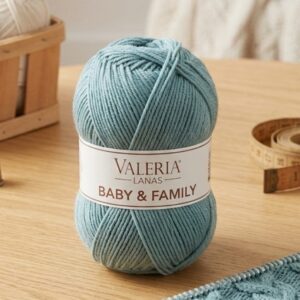 Lana Valeria Lanas Baby & Family – Color Azul verdoso color 161 (50 g)